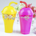 plastic straw beverage cup - 650ml